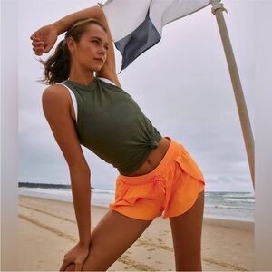 Free People Movement Day Dream 2 in 1 Electric Orange Shorts Size Large